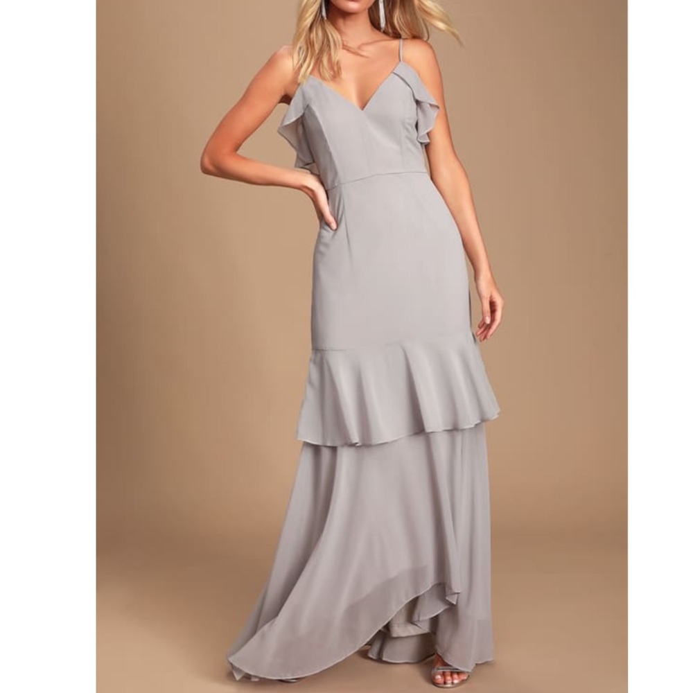 NWT Lulus Ruffled Maxi Dress